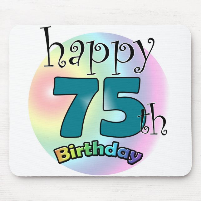 Alles Gute zum 75. Geburtstag (blauw) Mousepad (Vorne)