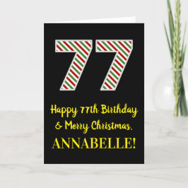 Alles Gute zum 77. Geburtstag & Frohe Weihnachten, Karte