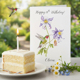 Alles Gute zum 79. Geburtstag Columbine mit Kolibr Karte