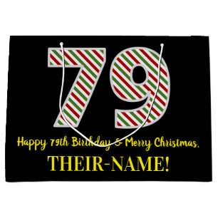 Alles Gute zum 79. Geburtstag & Frohe Weihnachten, Große Geschenktüte