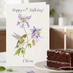 Alles Gute zum 85. Geburtstag Columbine mit Kolibr Karte