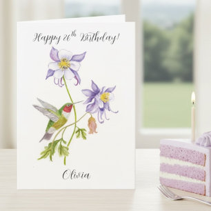 Alles Gute zum 86. Geburtstag Columbine mit Kolibr Karte
