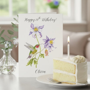 Alles Gute zum 89. Geburtstag Columbine mit Kolibr Karte