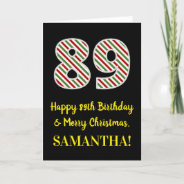 Alles Gute zum 89. Geburtstag & Frohe Weihnachten, Karte