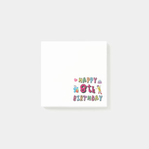 Alles Gute zum 8. Geburtstag. 8 Jahre täglich. Post-it Klebezettel