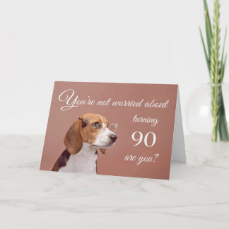Alles Gute zum 90. Geburtstag, besorgter Beagle Karte