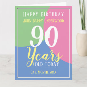 Alles Gute zum 90. Geburtstag Karte