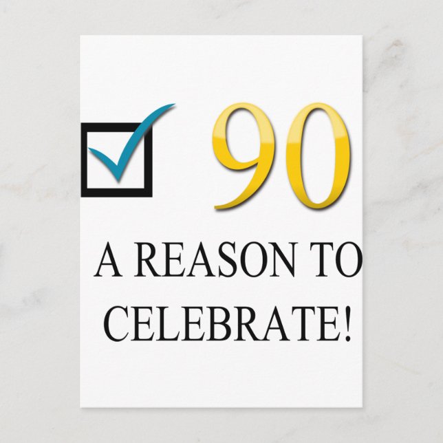 Alles Gute zum 90. Geburtstag Postkarte (Vorderseite)