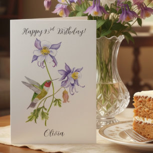 Alles Gute zum 93. Geburtstag Columbine mit Kolibr Karte