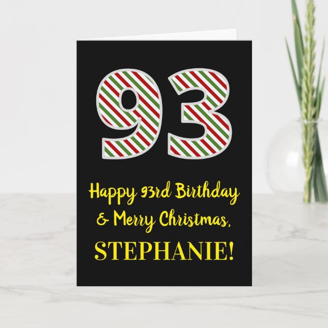 Alles Gute zum 93. Geburtstag & Frohe Weihnachten, Karte (Vorderseite)