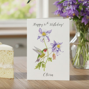 Alles Gute zum 94. Geburtstag Columbine mit Kolibr Karte