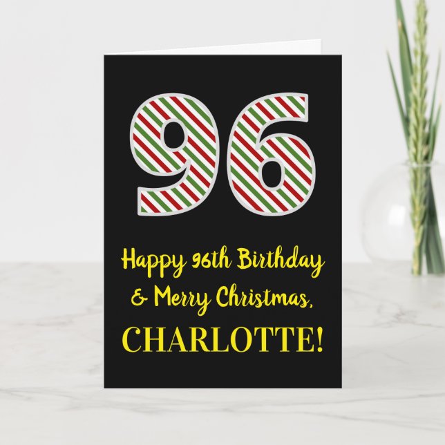 Alles Gute zum 96. Geburtstag & Frohe Weihnachten, Karte (Vorderseite)