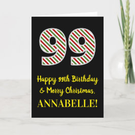 Alles Gute zum 99. Geburtstag & Frohe Weihnachten, Karte