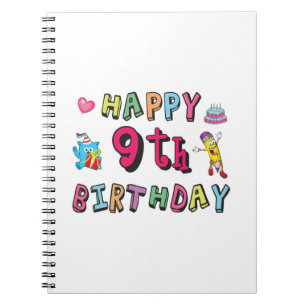Alles Gute zum 9. Geburtstag für 9-jährige Kinder Notizblock