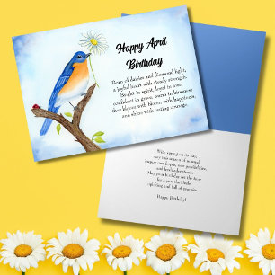 Alles Gute zum April-Geburtstag mit Blaumeise Karte