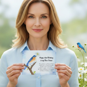 Alles Gute zum April-Geburtstag mit Bluebird Karte