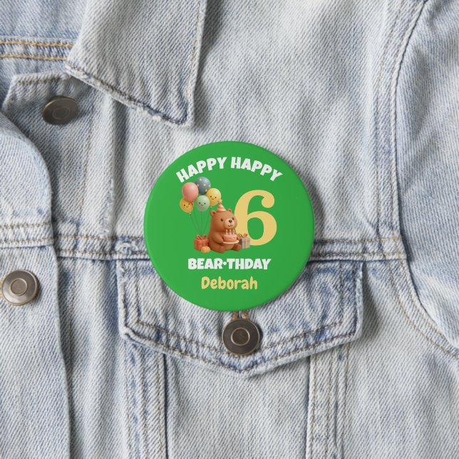 Alles Gute zum Bärentag Individueller Teddybär 6.  Button (Beispiel)