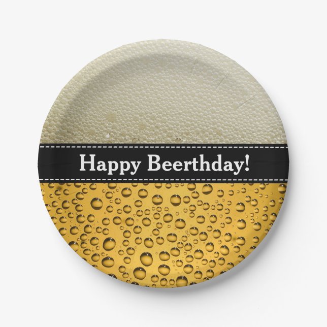 Alles Gute zum Beerthday! Witziger Geburtstag oder Pappteller (Vorderseite)