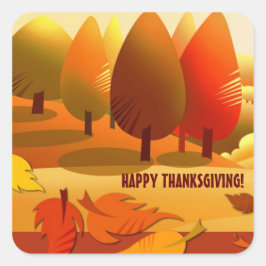 Alles Gute zum Erntedankfest. Herbstlandschaft Quadratischer Aufkleber