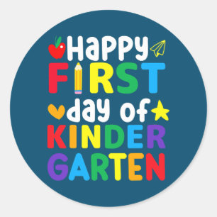 Alles Gute zum ersten Kindergarten zurück zur Schu Runder Aufkleber
