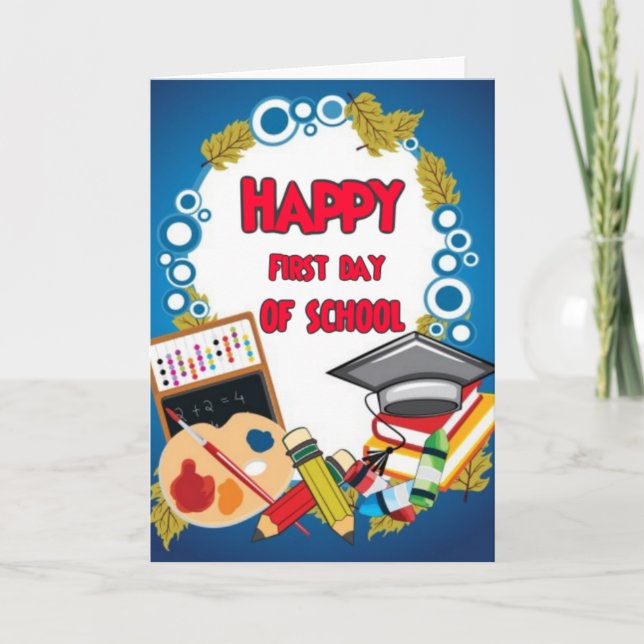 Alles Gute zum ersten Schultag Karte (Vorderseite)