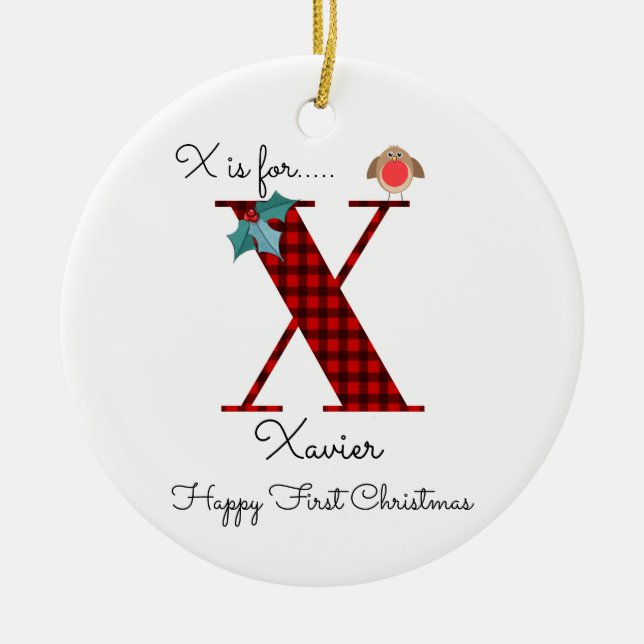 Alles Gute zum ersten Weihnachten x lumberjack Rob Keramik Ornament (Vorne)