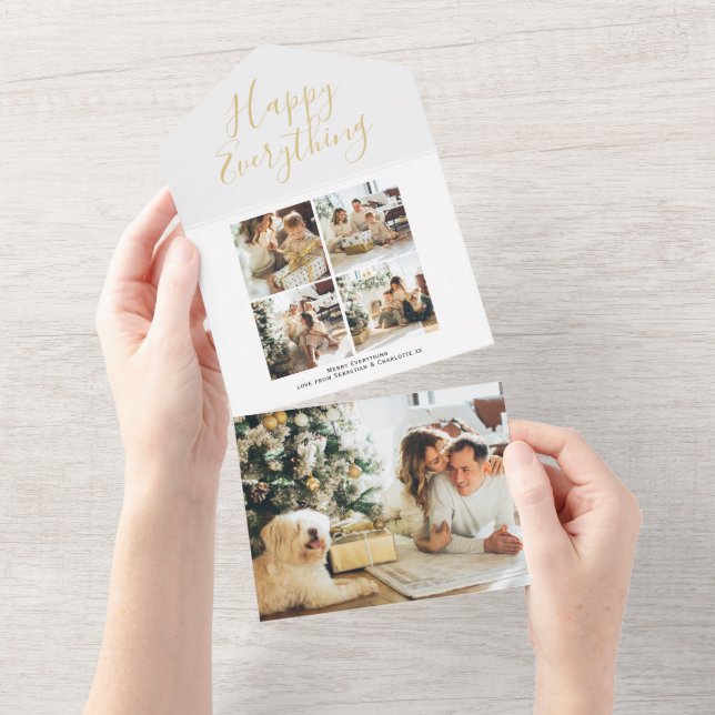 Alles Gute zum Fotocollage Weihnachtskarte All In One Einladung (Abreißen)