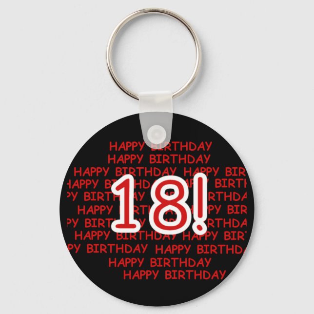 Alles Gute zum Geburtstag 18 Schlüsselanhänger (Vorderseite)