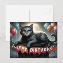 Alles Gute zum Geburtstag 2026 Postkarten Katze