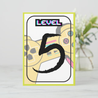 Alles Gute zum Geburtstag - 5. Geburtstag - Level  Einladung