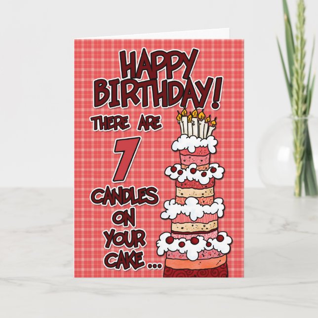 Alles Gute zum Geburtstag - 7 Jahre alt Karte (Vorderseite)