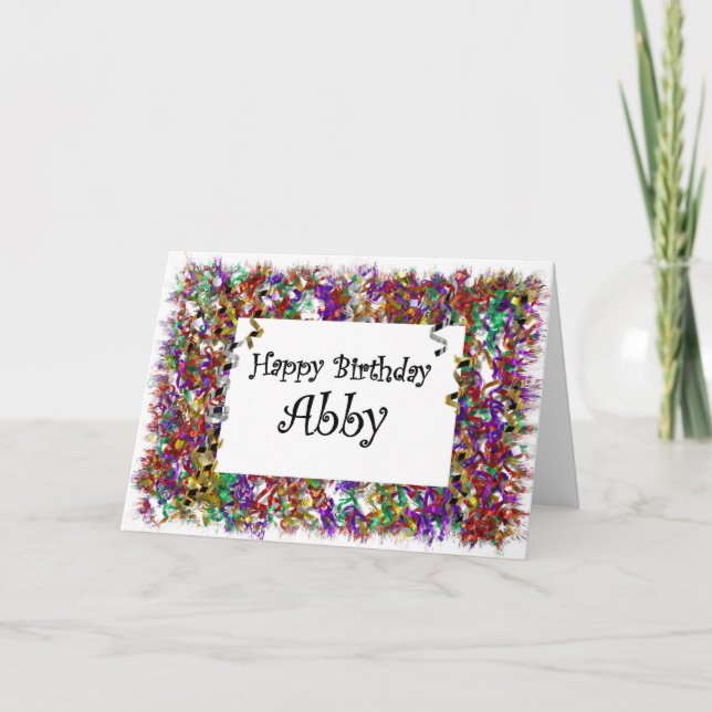 Alles Gute zum Geburtstag Abby Karte (Vorderseite)