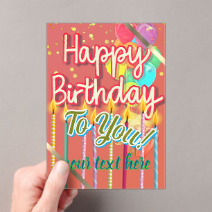 Alles Gute zum Geburtstag Acryleinladungen