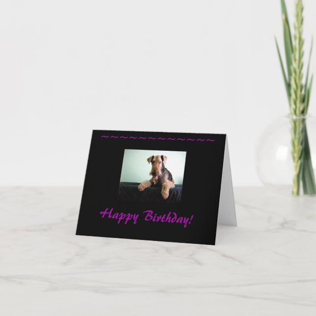 Alles Gute zum Geburtstag Airedale Terrier Karte (Vorderseite)