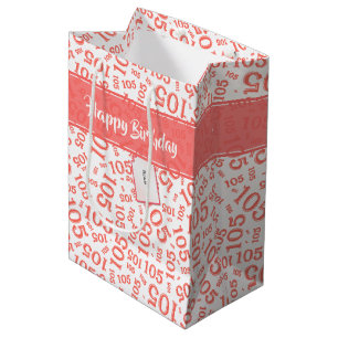 Alles Gute zum Geburtstag Alter 105 Zahlenmuster K Mittlere Geschenktüte