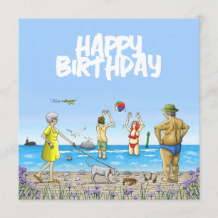 Alles Gute zum Geburtstag am Strand Karte