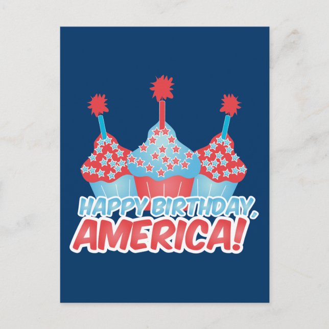 Alles Gute zum Geburtstag, Amerika Postkarte (Vorderseite)