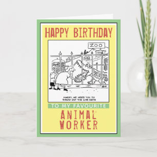 Alles Gute zum Geburtstag an einen Tierpfleger. Karte
