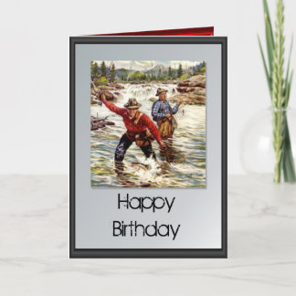 Alles Gute zum Geburtstag - Angeln im Fluss Karte