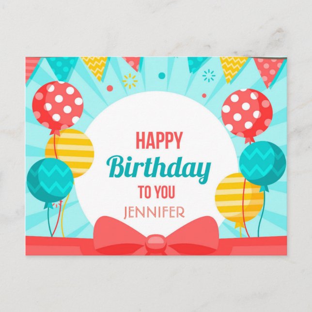 Alles Gute zum Geburtstag Ankündigungspostkarte (Vorderseite)