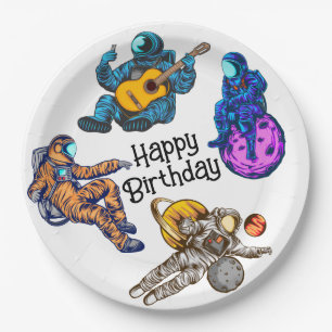 Alles Gute zum Geburtstag Astronaut Pappteller