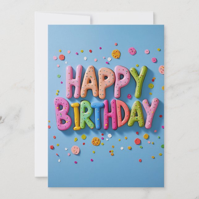 Alles Gute zum Geburtstag auf Blue Birthday Einladung (Vorderseite)