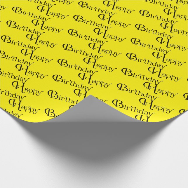 Alles Gute zum Geburtstag auf gelb Geschenkpapier (Ecke)