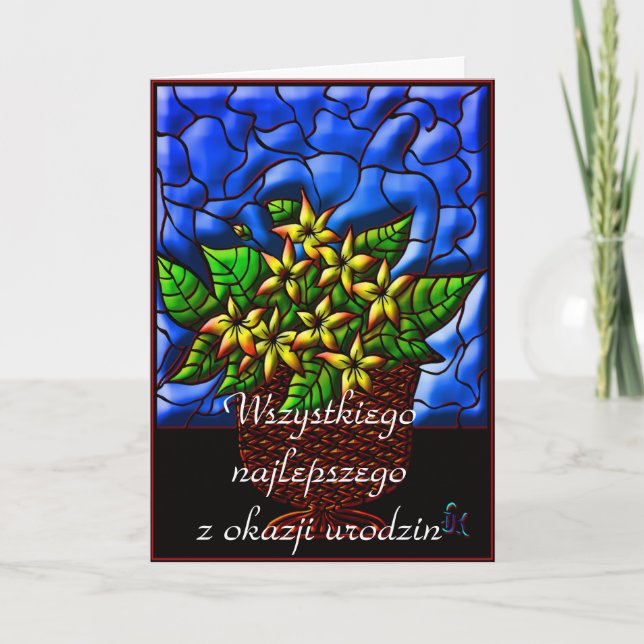 Alles Gute zum Geburtstag auf Polnisch Karte (Vorderseite)