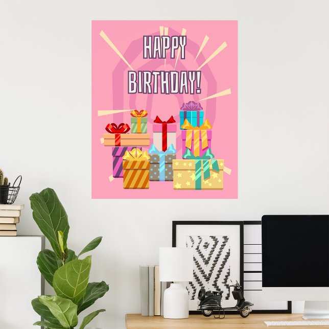 Alles Gute zum Geburtstag auf rosa Poster (Von Creator hochgeladen)