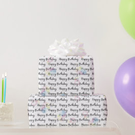 Alles Gute zum Geburtstag auf Weiß mit Blasen Geschenkpapier