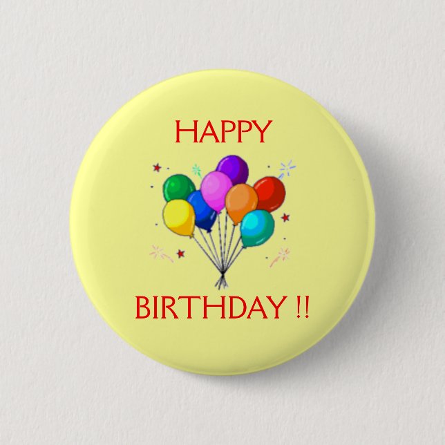 ALLES GUTE ZUM GEBURTSTAG BALOONS. BUTTON (Vorderseite)