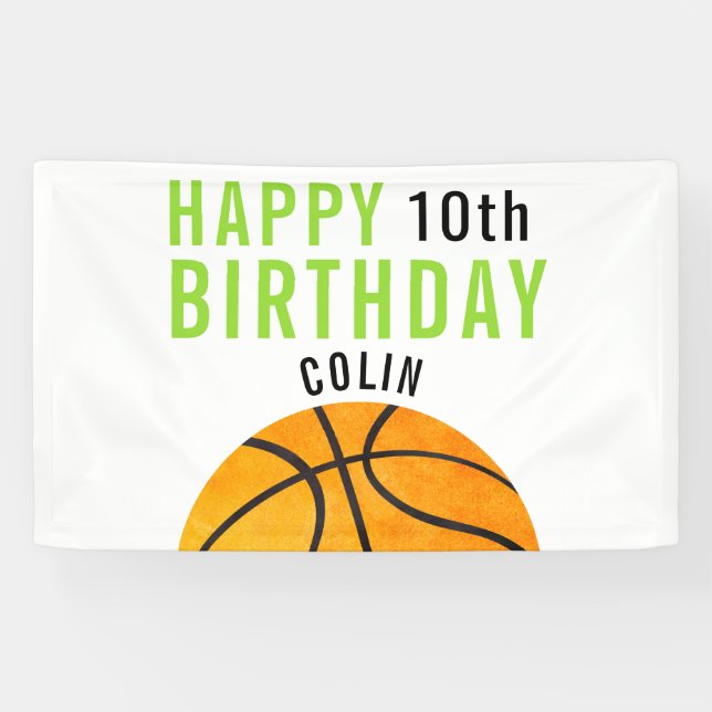 Alles Gute zum Geburtstag, Basketball trägt Banner (Horizontal)