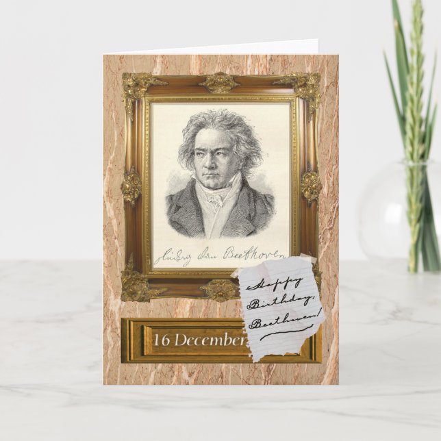 Alles Gute zum Geburtstag, Beethoven Karte (Vorderseite)