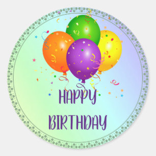 Alles Gute zum Geburtstag, beliebtes Design Class Runder Aufkleber